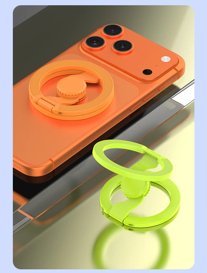 Magnetic Phone Holder Fingertip Gyroscope Design Foldable Dual Axis Stable Stand for Smartphone