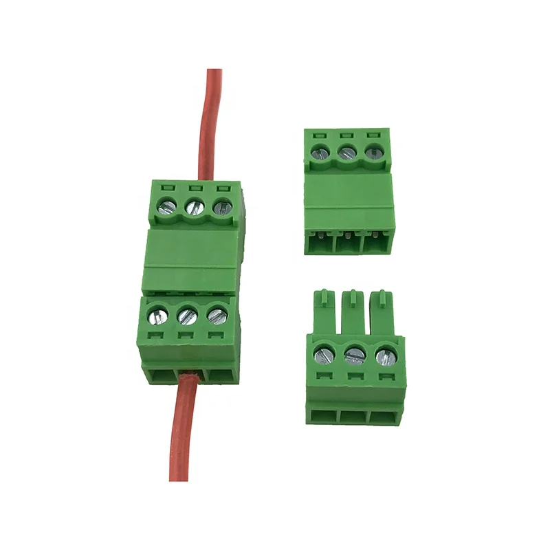 3.81mm pitch pluggable power distribution terminal blocks quick connector 3 way male to female 300V 8A XK15EDGRK+K-3.81-3P