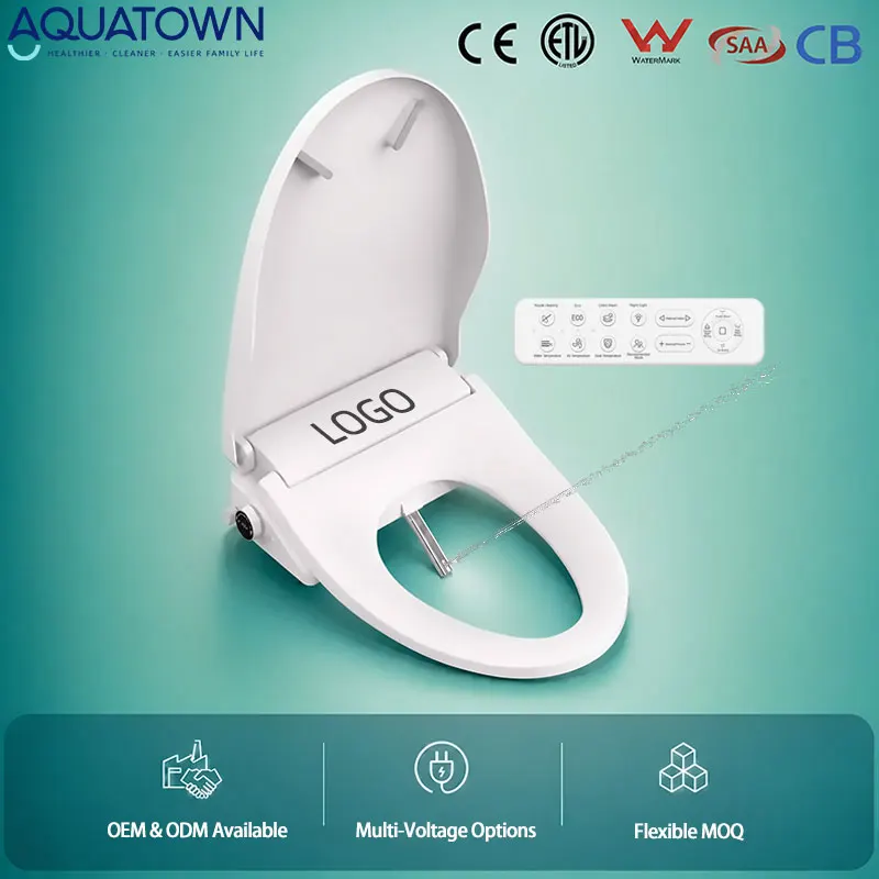Elongated Slim Front Rear Wash Smart Toilet Seat for Home Hygiene Bidet Adjustable Water Pressure From ODM Factory