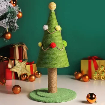 Cat Climbing Frame Christmas Tree  Natural Sisal Cat Scratching Post  Durable and Scratch-Resistant Cat Scratching Board