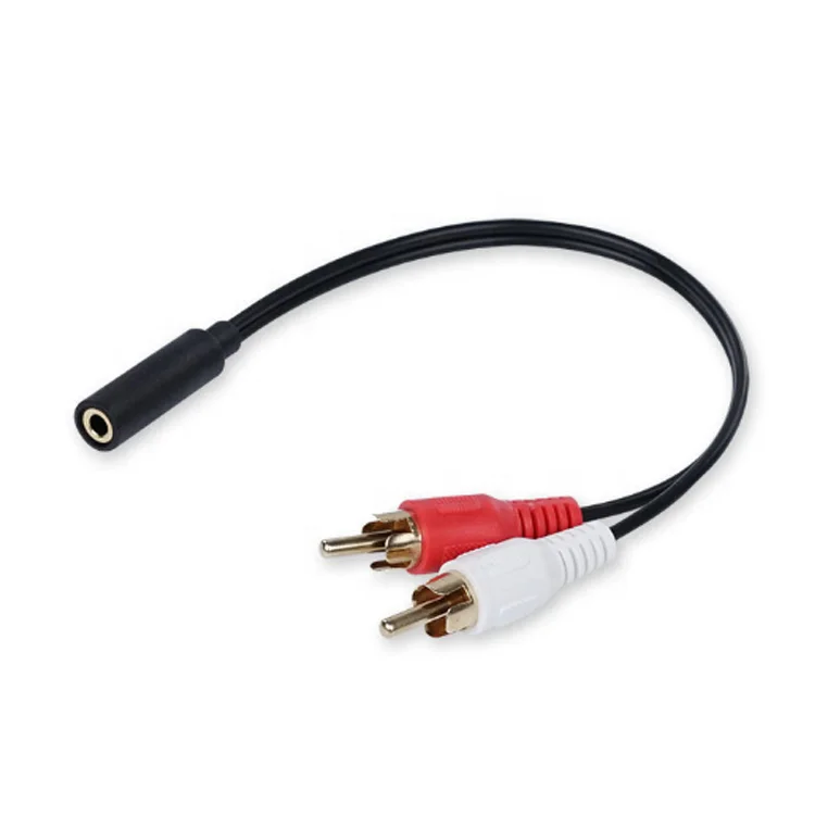 TNP 3.5mm to RCA Audio Cable (1 Feet) Bi-Directional Male to Male Nickel  Plated Connector AUX Auxiliary Headphone Jack Plug Y Adapter Splitter