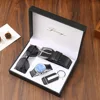 m227a5-piezas-juego-cinturón-reloj impermeable-gafas de sol-llavero-madera