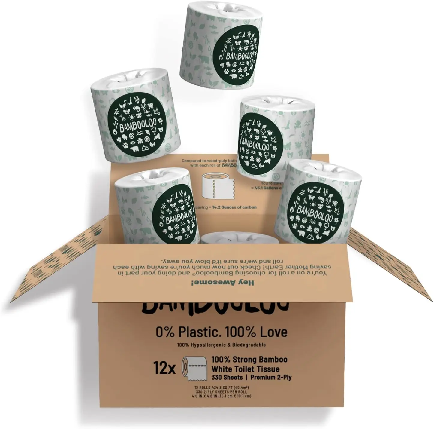 Bamboo Toilet Paper Eco Friendly Toilet Paper 3ply 300 Sheets Per Roll