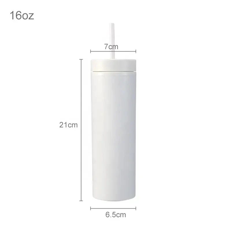 Оптовая продажа цветные тонкие акриловые стаканы на 16 унций двойные с крышками и соломинками пластиковые 450