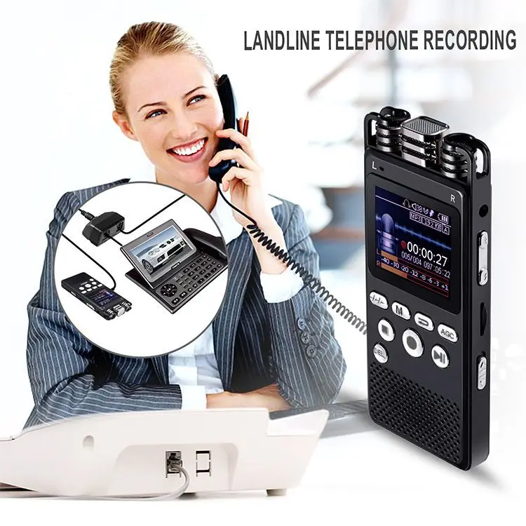 Portable Digital Voice Recorder 1536KBPS Stereo Audio Records in MP3 Wav REC Formats for Meetings and Lectures