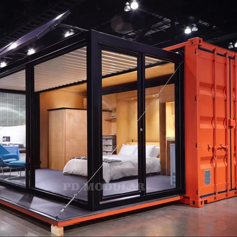 Solar Power Panel Movable Wooden Living Workshop Office Casas Prefabricadas Expandable Shipping Container Apartment Building