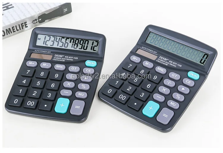 Factory Supply 12 Digit Dual Power Desk Real Solar Energy Cheap Two Power AA Battery Desktop Office Calculator