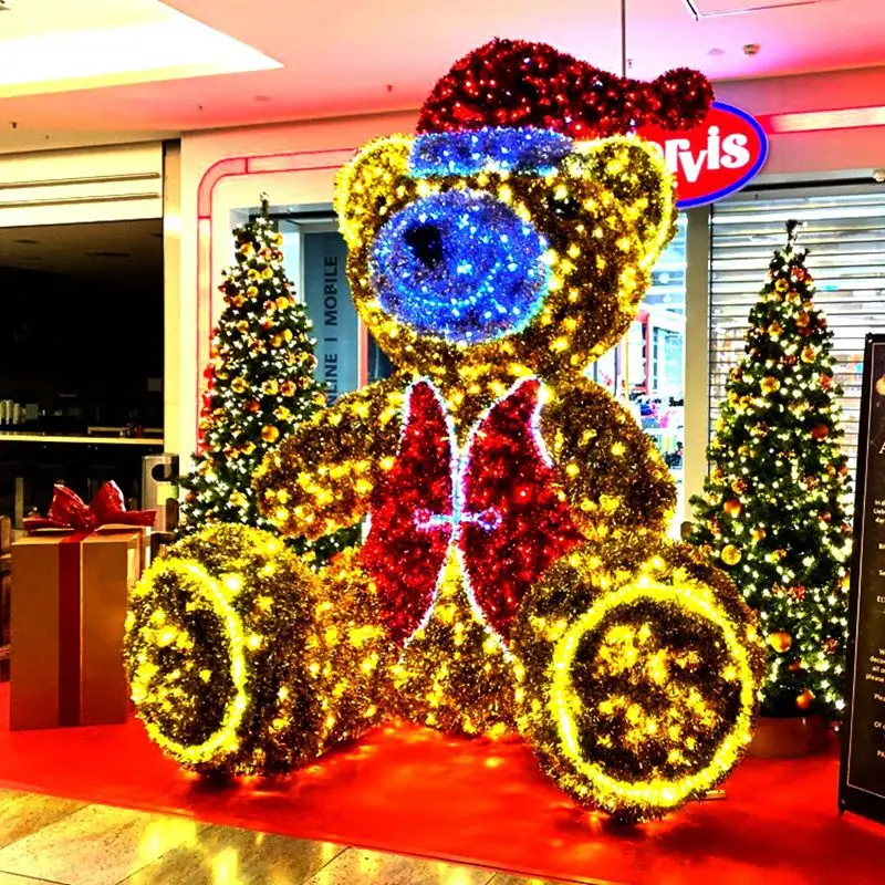 Large Christmas 3D Motif Lighted Animated Polar Bear LED 3D Animal Sculpture Lights