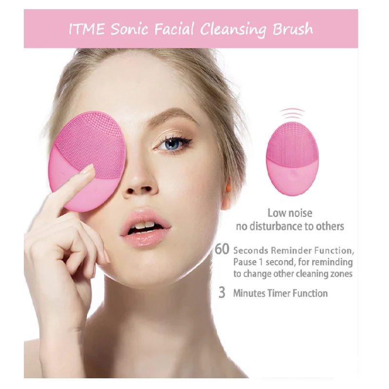 PSB rechargeable mini sonic vibrating exfoliating silicone face facial cleanser cleansing brush massager