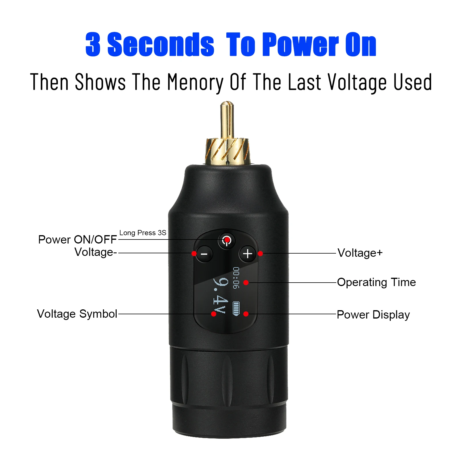 2022 Tuffking Second Generation Wireless Iron Permanent Lower Noise Portable Led Switching Tattoo Power Supply