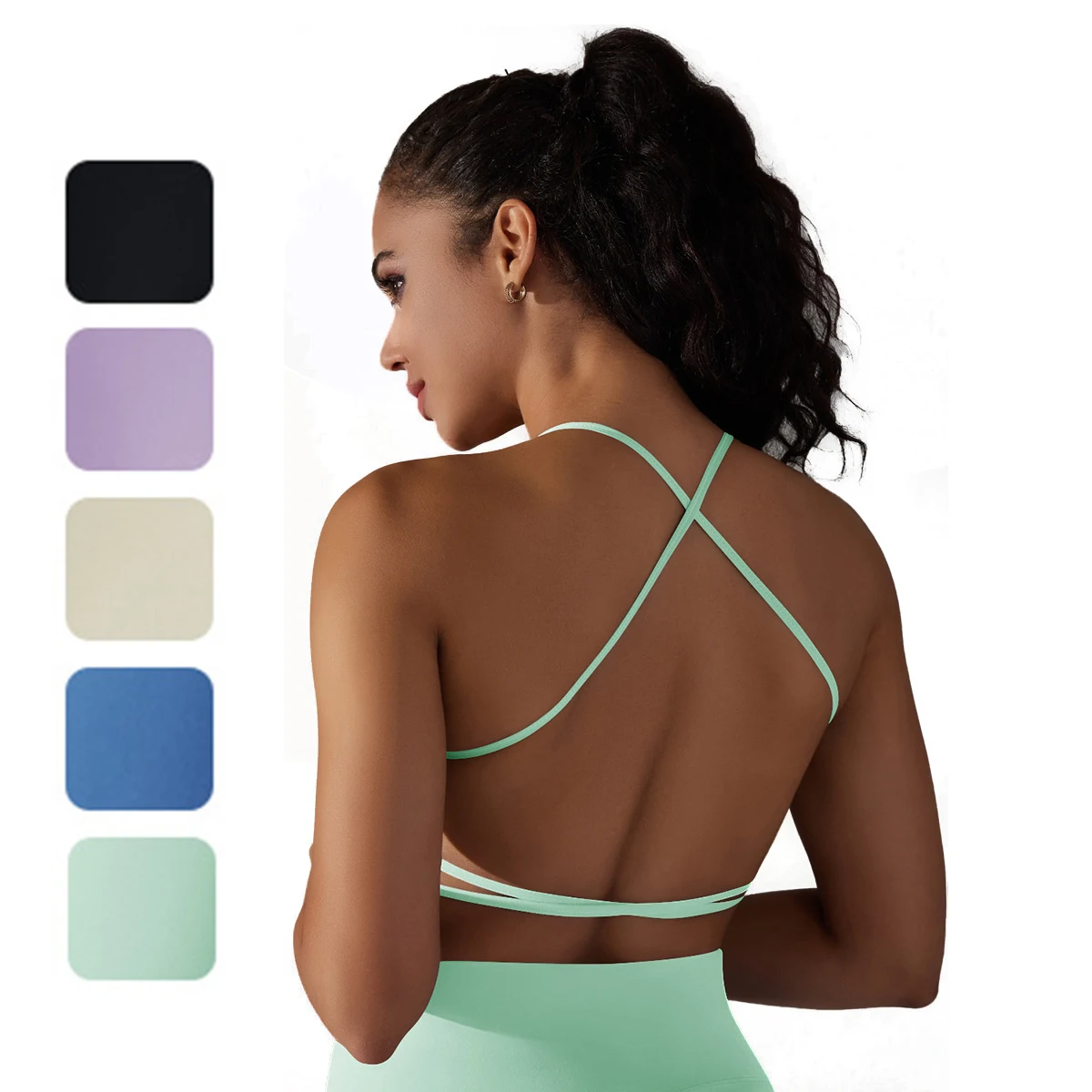 Yoga plus Size backless Women's Sports bra crop top fitness Running Shockproof yoga bra Yoga Sports bra