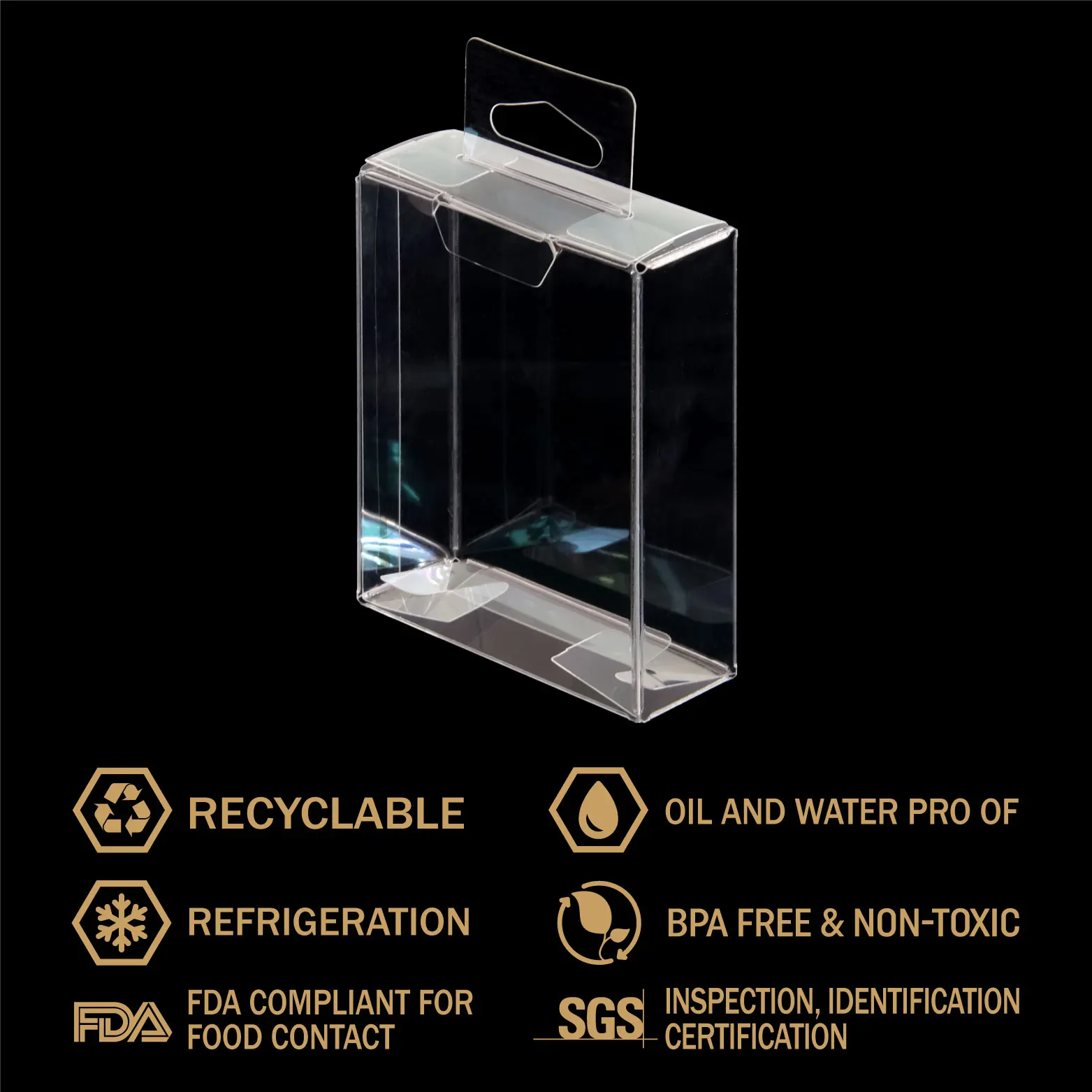 Folding Box Transparent Custom Printed Plastic RPET Customizable Gift & Craft Pvc Pet Plant Packaging Customizable Logo Accept