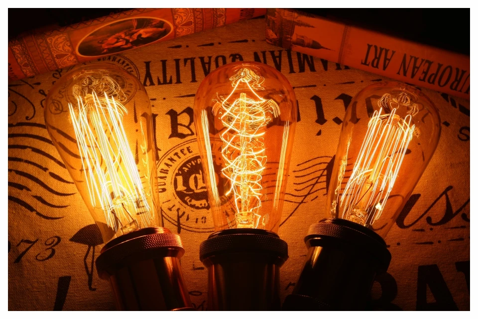 Retro Edison Bulb E27 220v 40w Light Bulb A60 St58 St64 T10 T45 T185