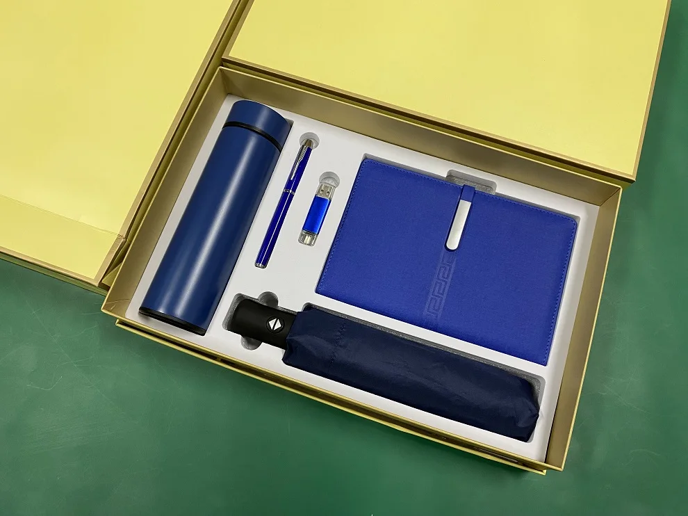 2021 New 5 In 1 Thermos Cup Corporate Gift Set With Umbrella Metal Pen