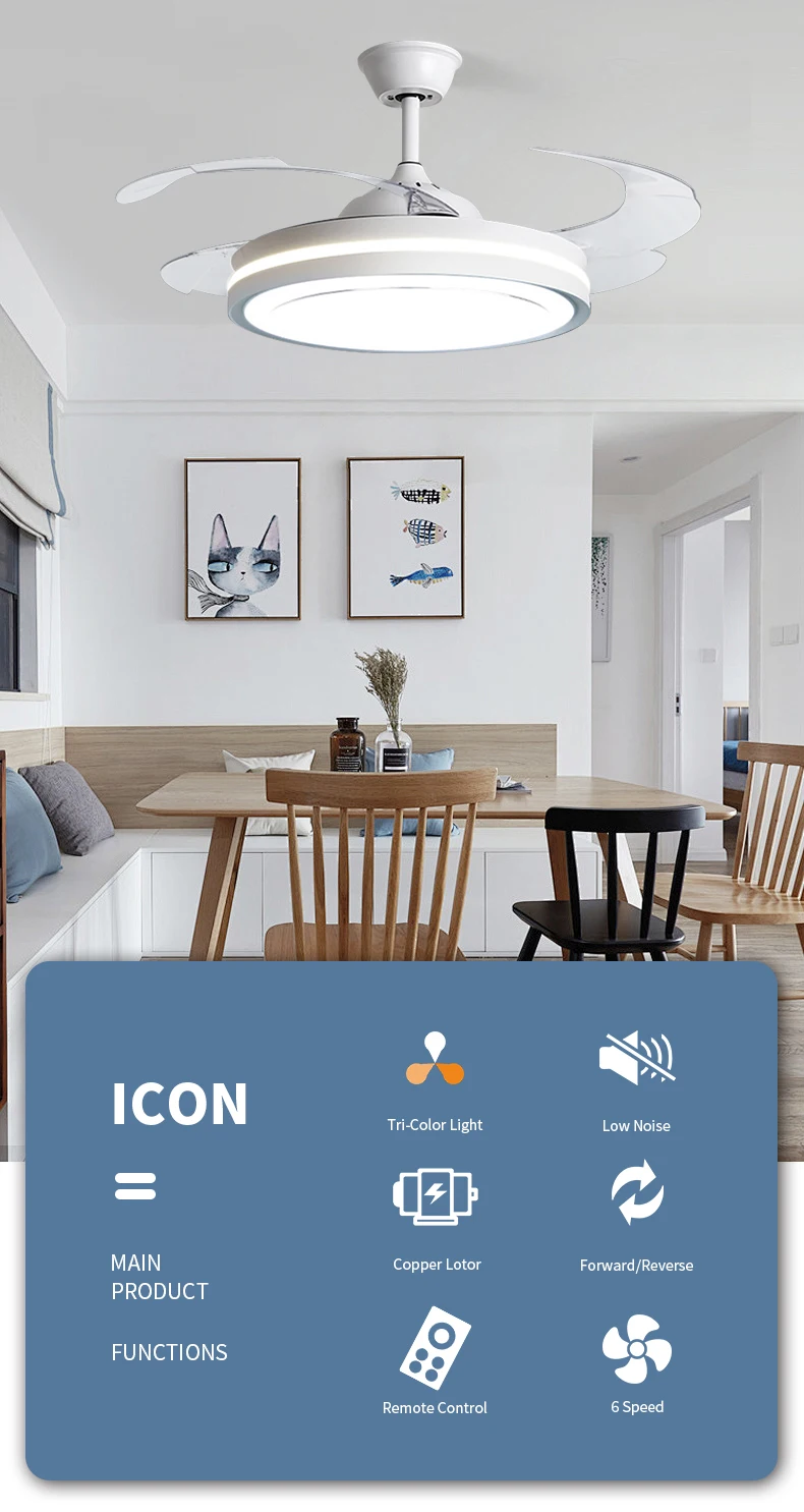 product wholesale dc ceiling fan lamp ventilador de techo led dimmable 4 pc blades modern ceiling fan with light and remote control-3