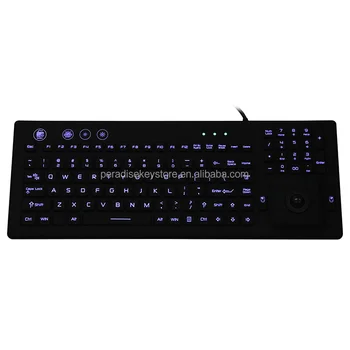 Heavy Duty Backlit Keyboard With Trackball Washable Disinfectable ...