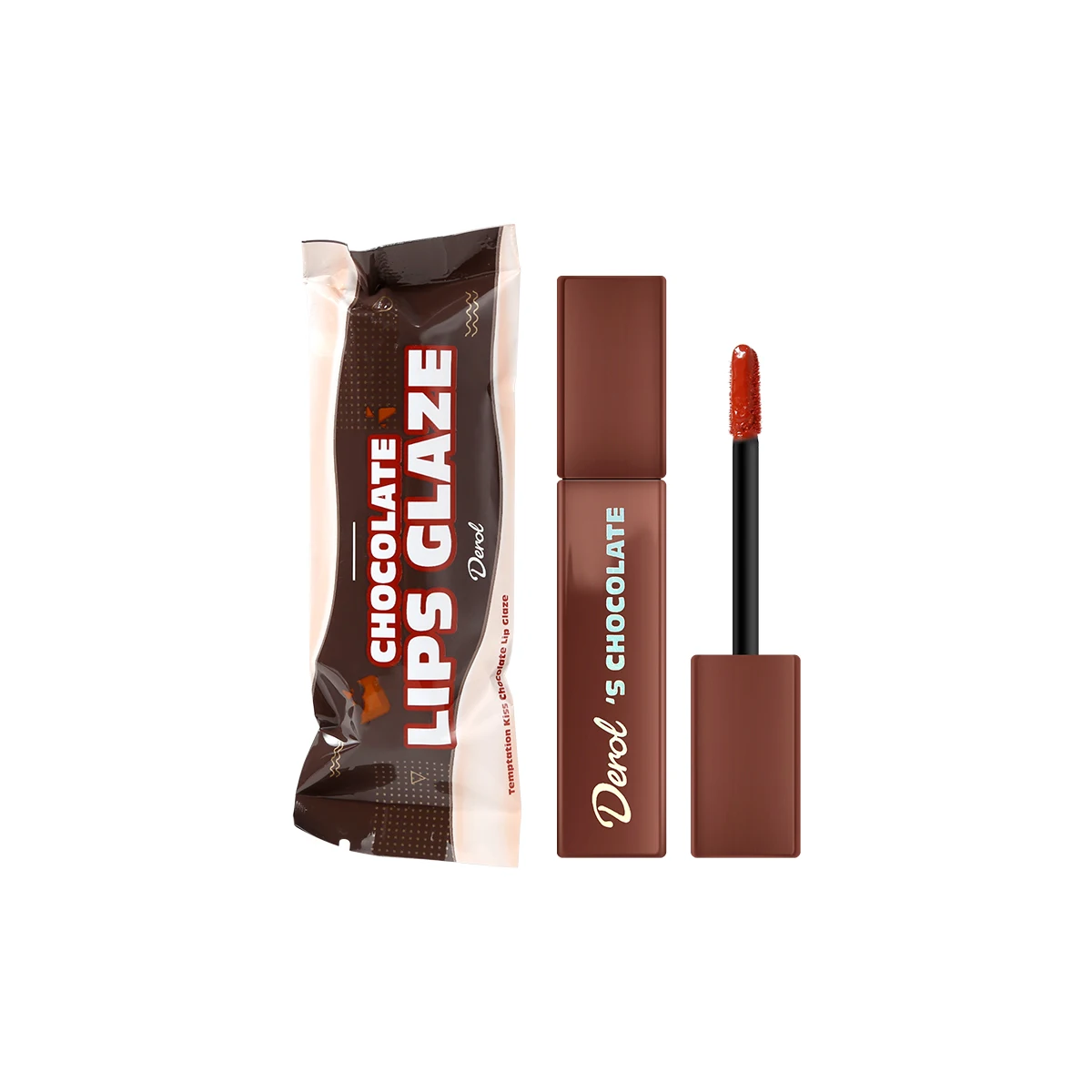 DEROL Matte Liquid Lipstick Waterproof Chocolate Lip Glaze Velvet Long Lasting Lip Gloss Tint Lip Glaze Lipstick Set Cosmetic