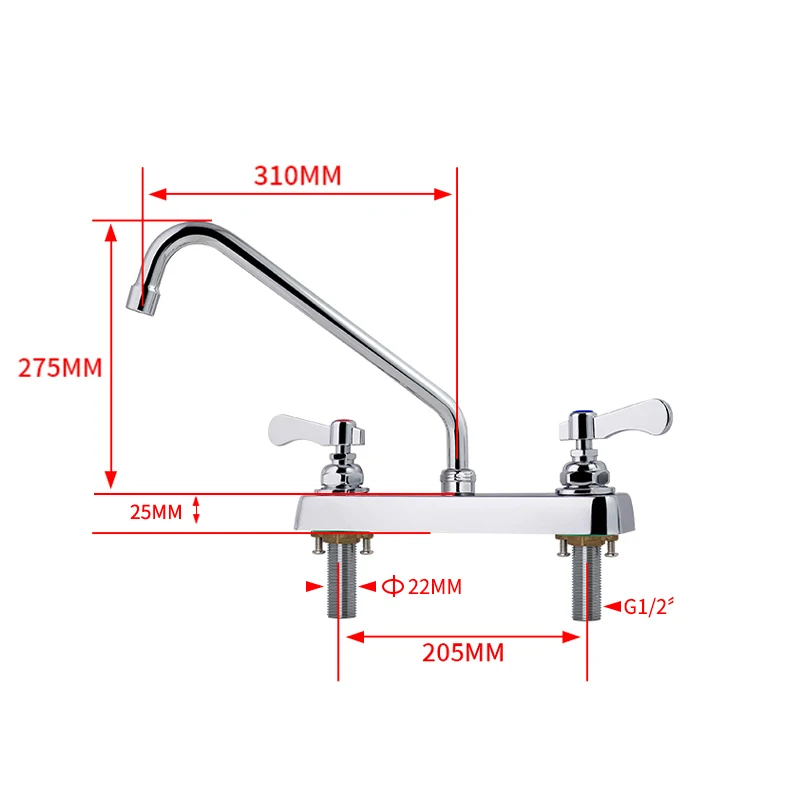 Commercial Kitchen Modern Kitchen Faucet Gun Metal Mixer Water Tap Dual Handle Stainless Steel Flexible Kitchen Sink Faucet manufacture