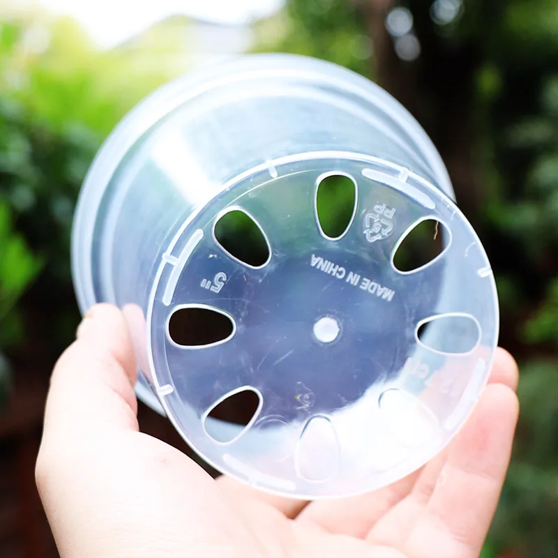 Arecobticy Set di attrezzi da giardino, vasi trasparenti per piante da giardino, vasi trasparenti con fori di drenaggio, vasi in plastica per orchidee, 20 etichette in plastica