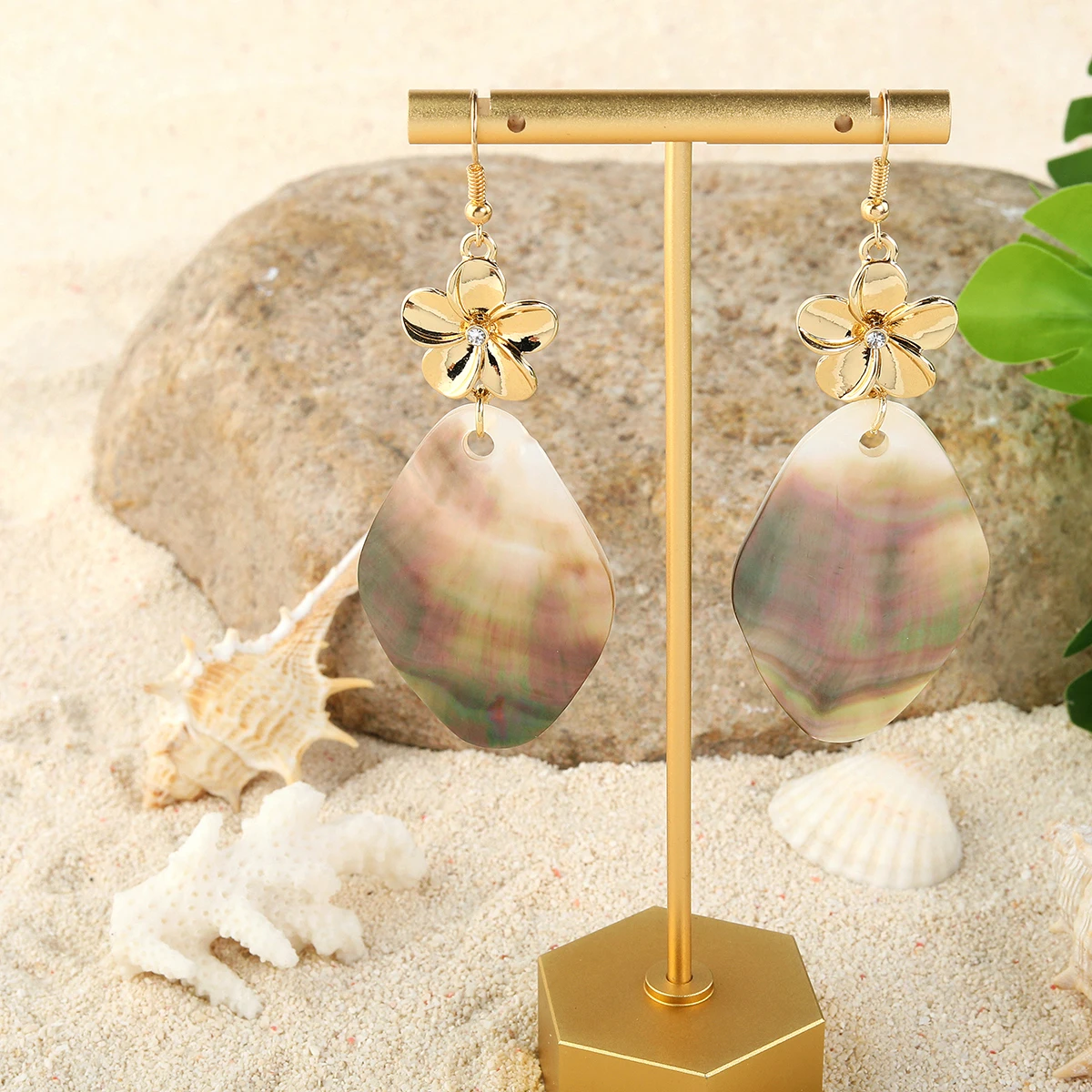 New Trendy Hawaiian Earrings 2023 Shell Swimm Wear Exaggerated Swim
