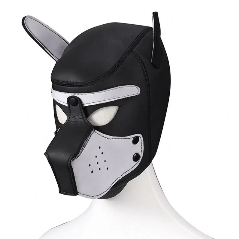 sex toy for man women rubber maskhood puppy dog headmask sex