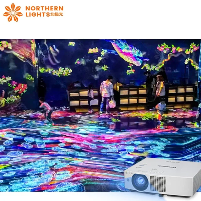 360 Degree Immersive Projection Room Interactive Projection With Wall&Floor Projection System For Indoor Decoration
