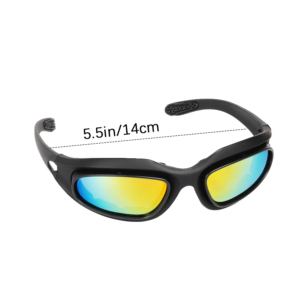 Tactical Goggles with Interchangeable Lens C5 Shooting Motorcycle  Safety Sunglasses for Men UV400 Protection