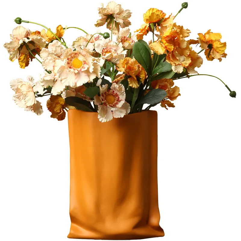 Wholesale Nordic Modern Luxury Ceramic Vases Colorful Creative Folds for Home Decor Weddings Offices Christmas Holidays