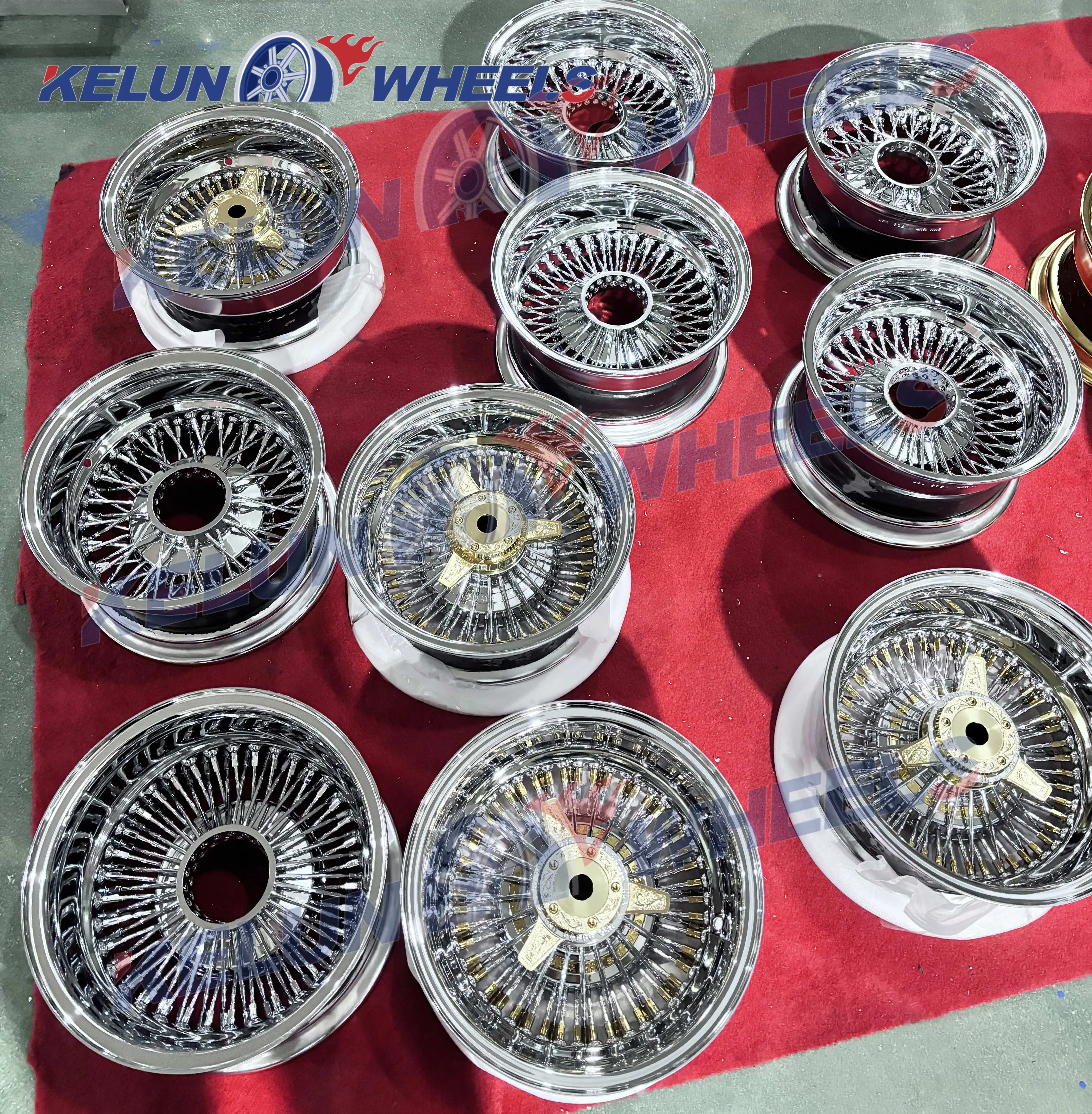New Dayton Wire Wheel 13/14 Inch Chrome Spoke Rims, 5x114.3mm Bolt