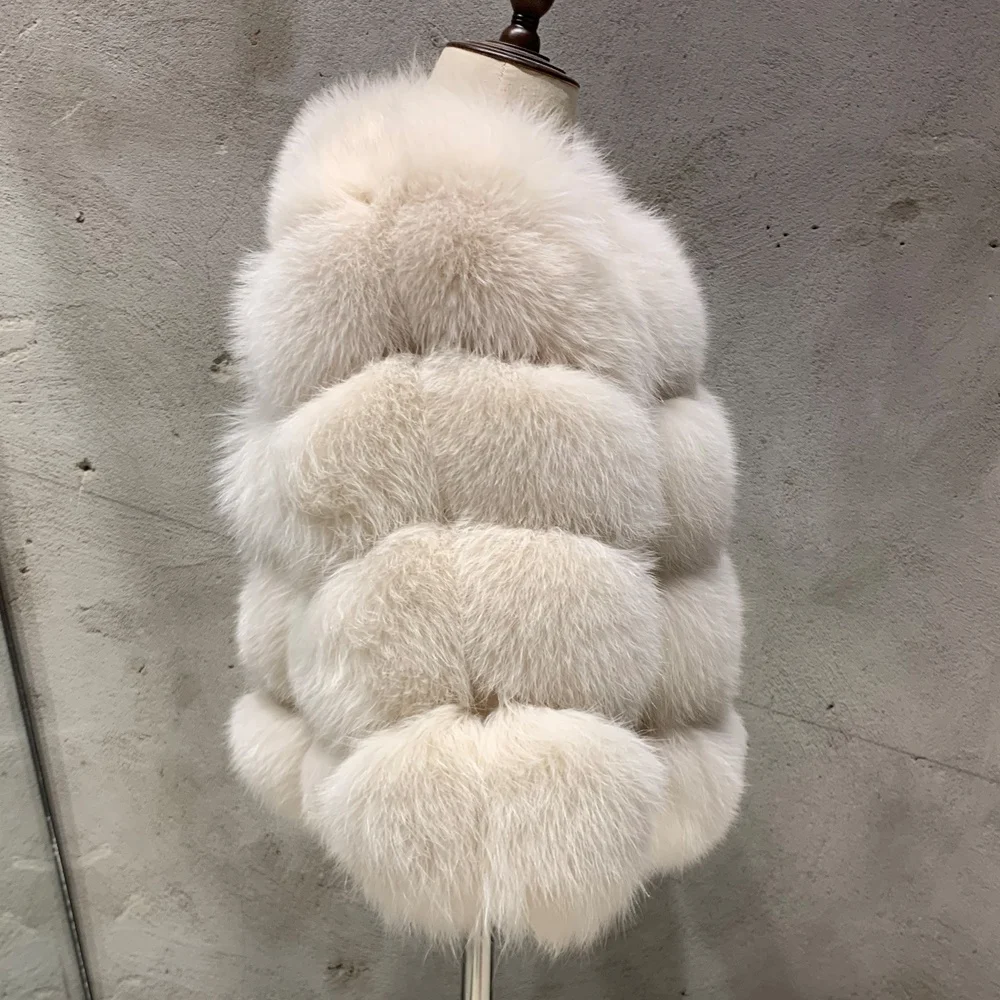 Thick Warm Custom Child Jacket Fur Natural fox Fur Coat Child Fur Jacket  for Kids Winter