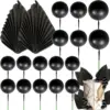 20 pg black foam ball paper fan set