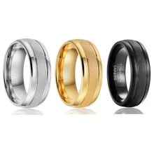 Factory Price Silver Gold Black Sandblasting Tungsten Wedding Ring Engagement Rings for Women Men Tungsten Rings Jewelry