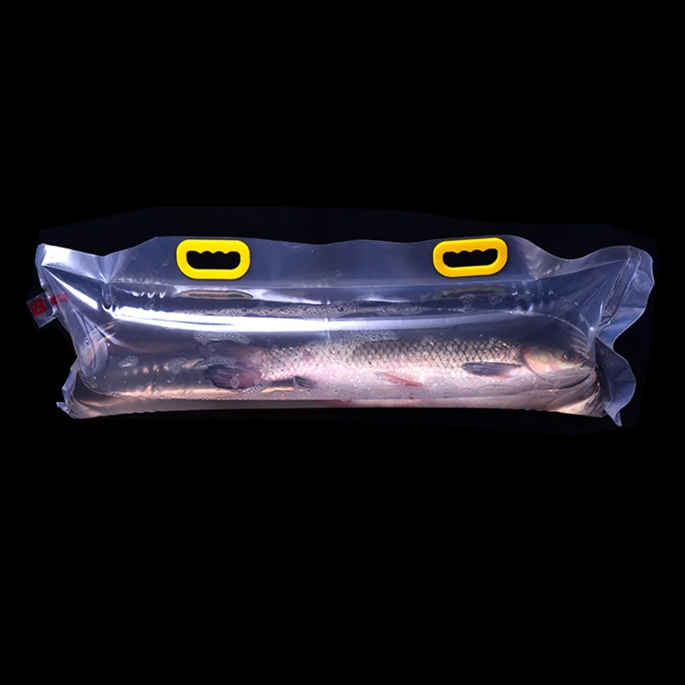 Factory Custom Transparent Inflatable Oxygen Bag Plastic Live Fish Shipping Air Packing Bags