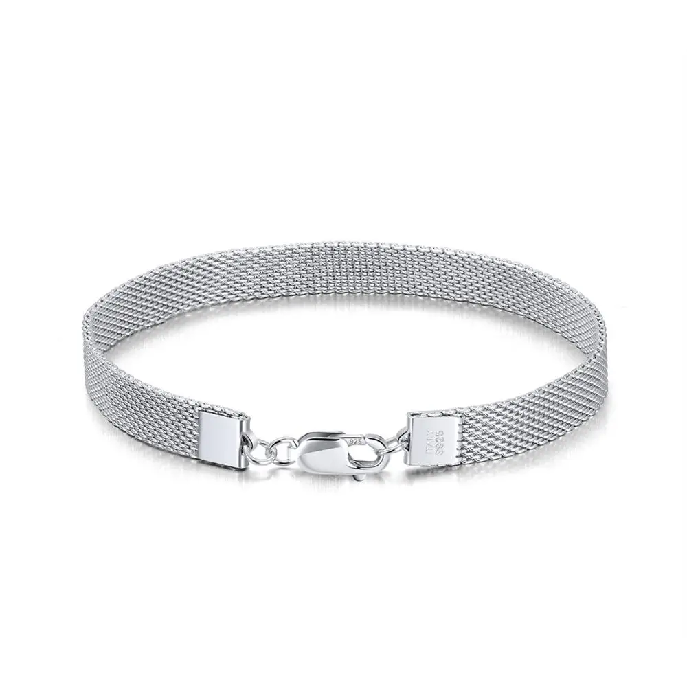 RINNTIN SB68 Fashion Jewelry 925 Sterling Silver 7mm Mesh