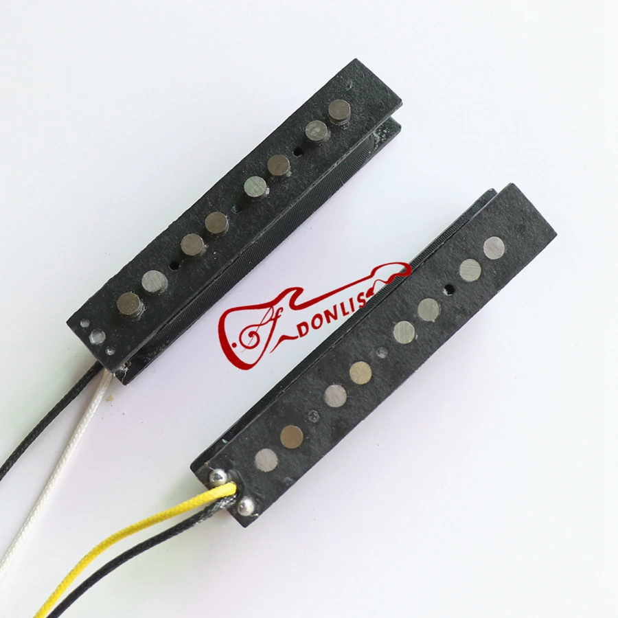 Donlis 1set 4 String 60's Vintage Alnico 5 Jazz Bass Pickups with Flatwork for Diy Bass Kits Building Parts Wholesale