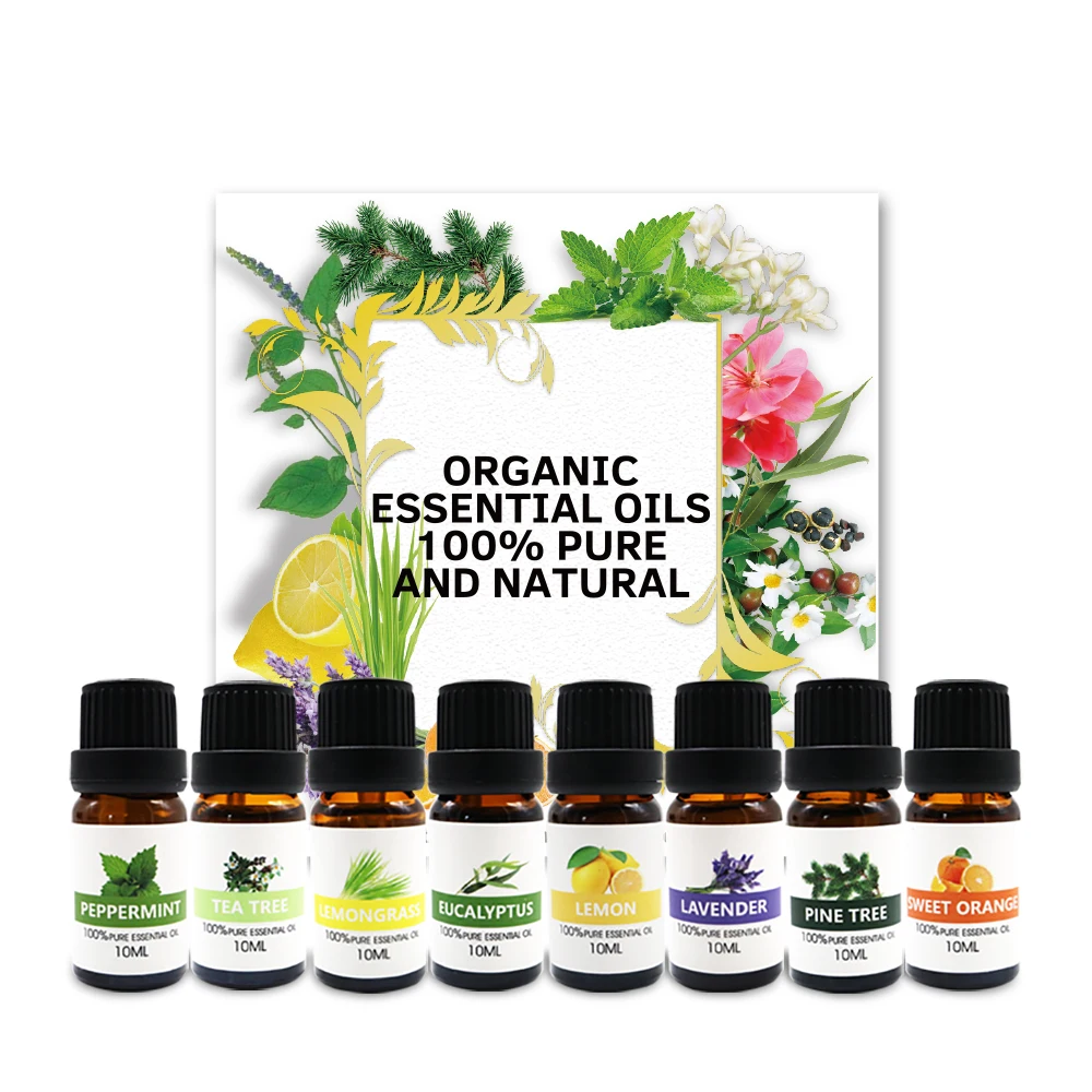 Essential Oil 6pc Set in Gift Box Diffusers Essential Oil Pure Massage Aromatherapy Candle Making