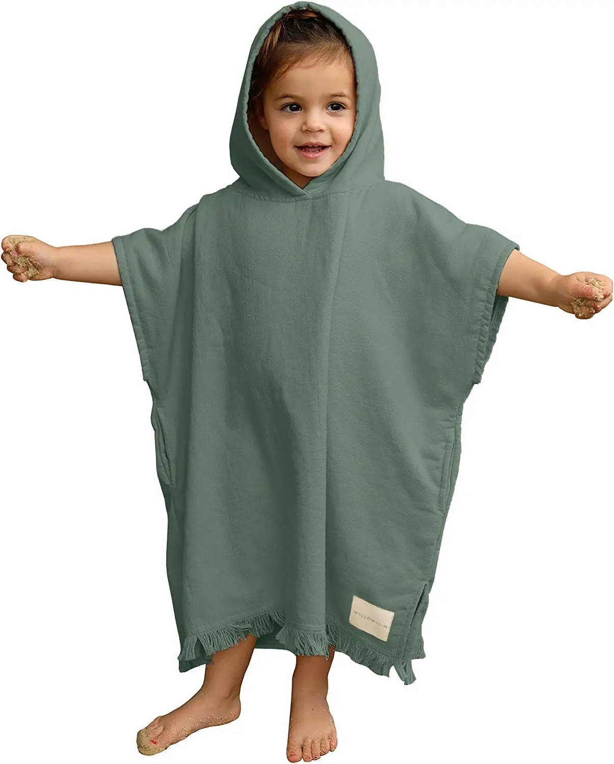 Hot Selling New Kids Poncho Towel Organic Cotton Poncho Surfing Kids Beach Towel Plain Hooded Poncho Towels For Kids