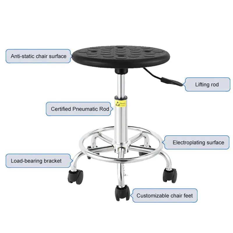 Leenol mobilier de laboratoire bureau métal tabouret réglable laboratoire Esd chaise coussin chaise antistatique