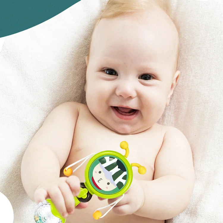 educational toy early learning plastic ring bell baby rattle