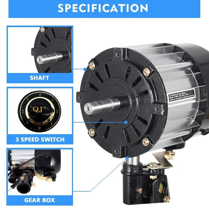 Cooling Stand Industrial Fan, Electric Plug, 190W - detail 8