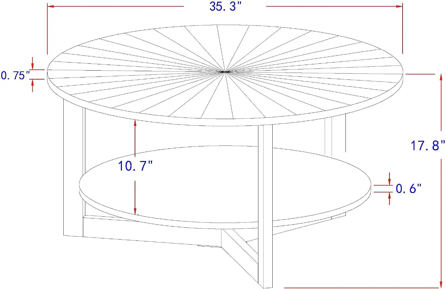 Oem Round Coffee Table,Wood Living Room,Natural Storage,Center Large