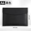 Bolsa para documentos de cuero suave, negra, tamaño A4 [con capacidad para aproximadamente 100 hojas de papel A4]