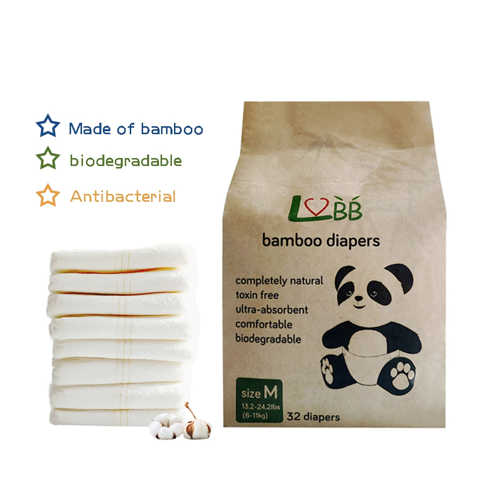 Oem Organic 100 Bamboo Biodegradable Baby Diaper Nappies Disposable