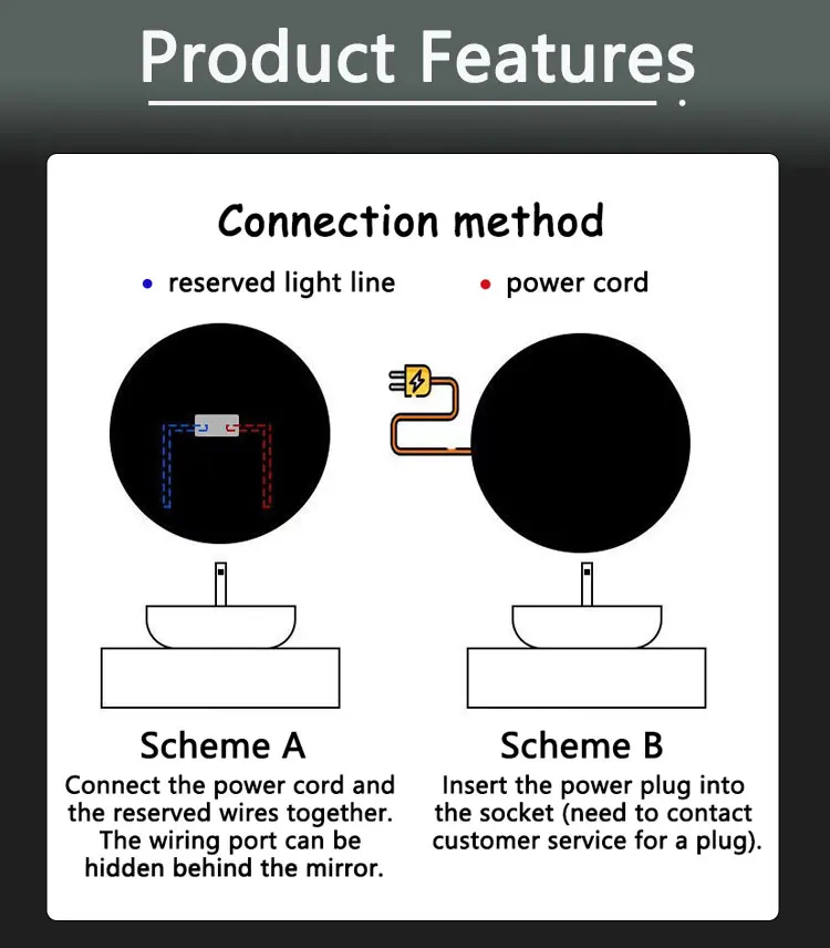 Touch Screen Smart Mirror Forbathroom Withled Lights Oval Toilet Fog