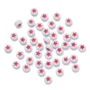 Fond blanc avec étoiles rouges (environ 4*7mm)