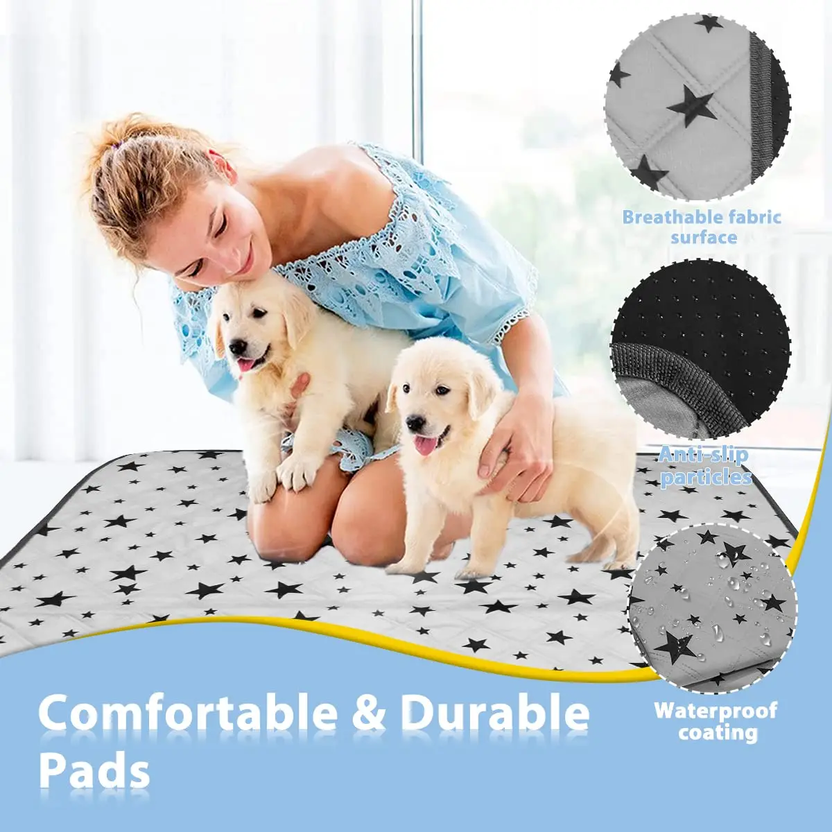 Non Slip Reusable Washable Dog Pads