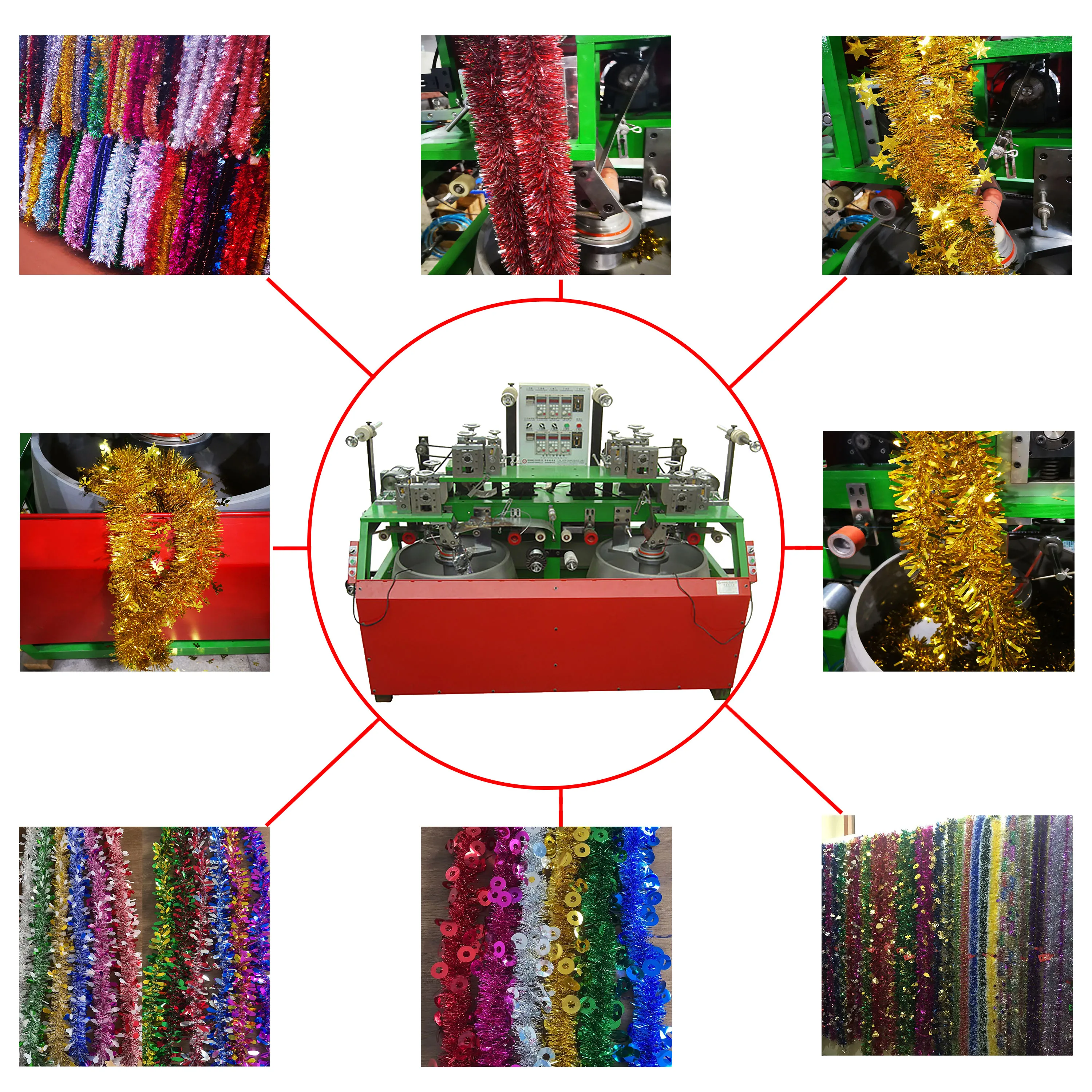 Hot Sale Tinsel Garland Making Machine For Tinsel Christmas Decorative
