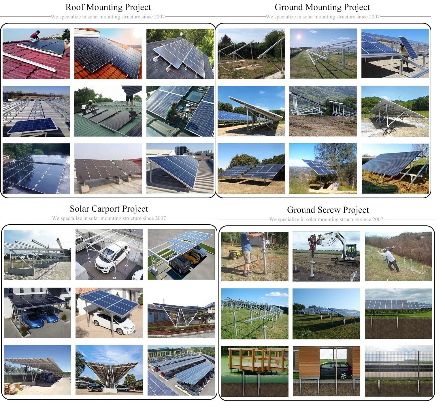 Factory Aluminum Silver Solar Mounting System Mini Rail