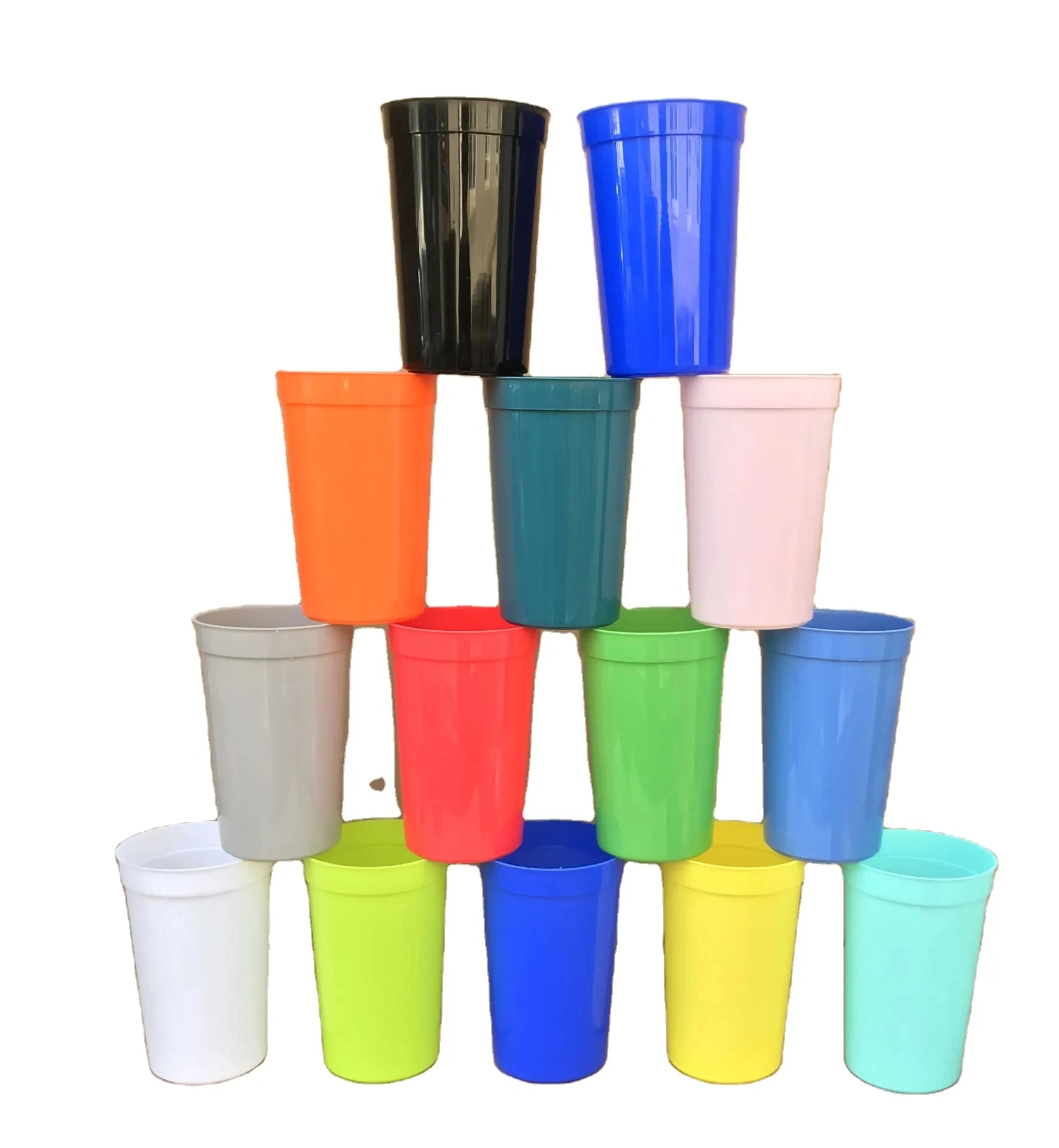 Low Moq Wholesale Plastic Cups Custom Logo 12oz 16oz Colored Cups Opp ...