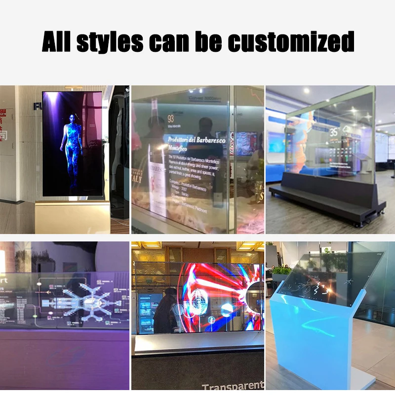 Indoor 55 Inch Touch Screen OLED Display KIOSK Transparent OLED Screen 3 Years Warranty